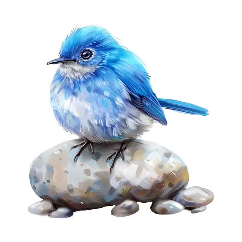 دانلود طرح پرنده آبی روی سنگ