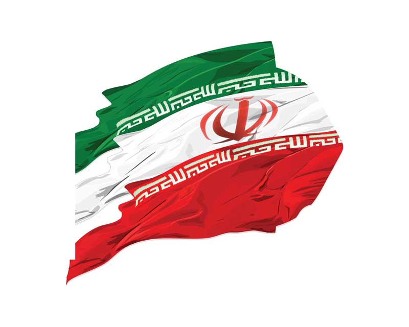 دانلود طرح پرچم ایران چین خورده