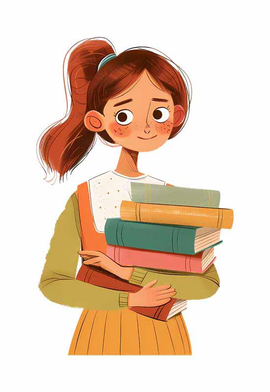 دانلود طرح دختر و کتاب های جلد رنگی