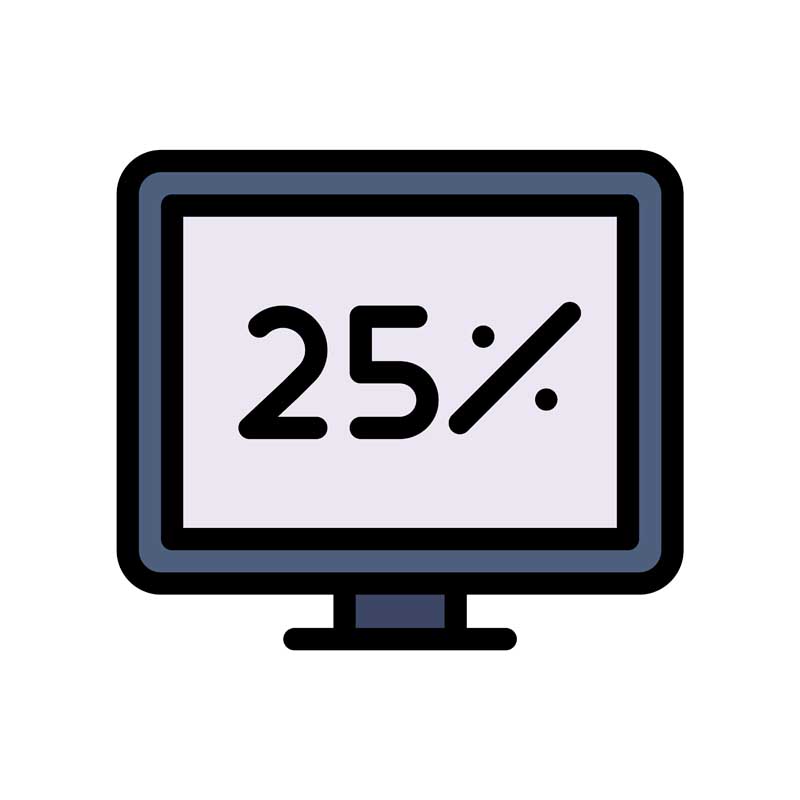 دانلود طرح آیکون 25 درصد