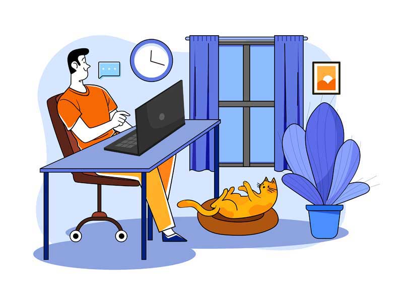 دانلود وکتور مفهومی کار با لپ تاپ