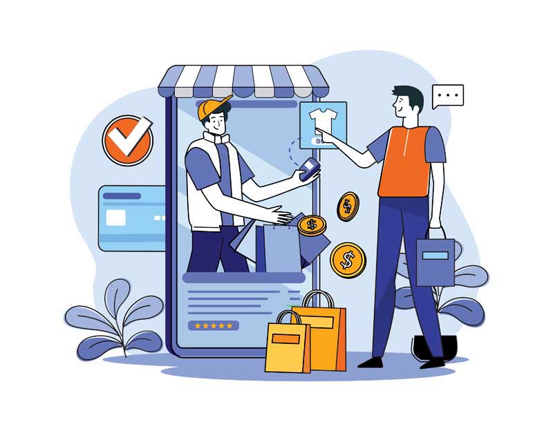 دانلود وکتور مفهومی اپلیکیشن فروشگاهی