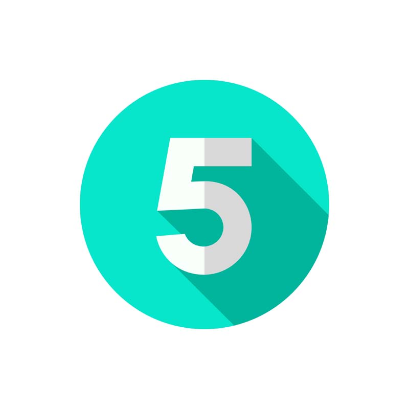 دانلود طرح آیکون عدد 5