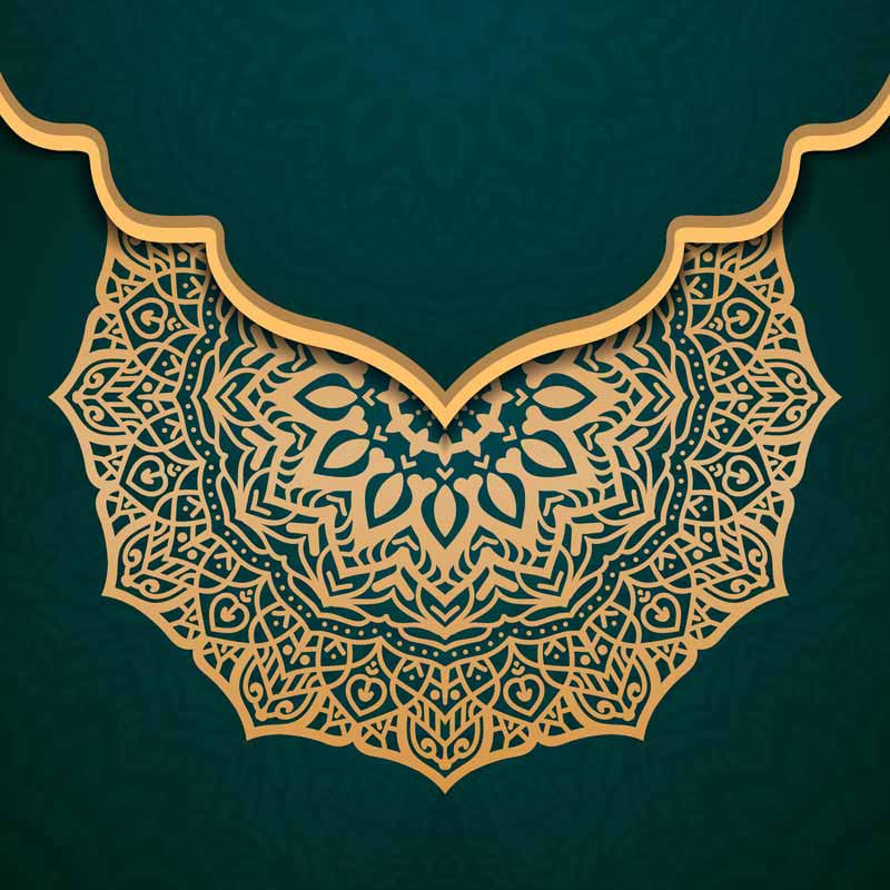 طرح لایه باز پس زمینه سبز و طلایی