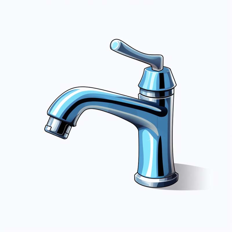 عکس با کیفیت شیر آب آبی رنگ