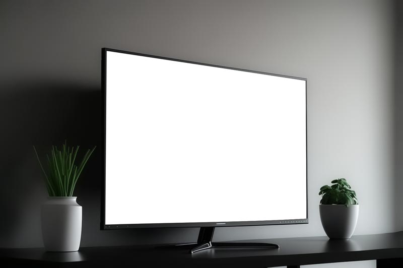 تصویر تلویزیون بزرگ روی میز