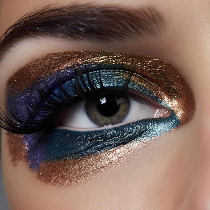 عکس لارج فرمت آرایش چشم رنگارنگ
